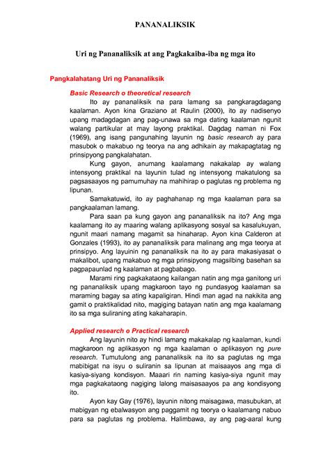 ano ano ang mga uri ng pananaliksik|Uri ng Pananaliksik .
